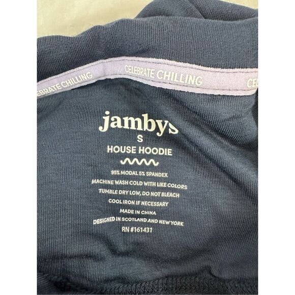 NWT Jambys House Hoodie Lightweight French Terry Hoodie- Unisex Small- Navy/Mint - Picture 6 of 10